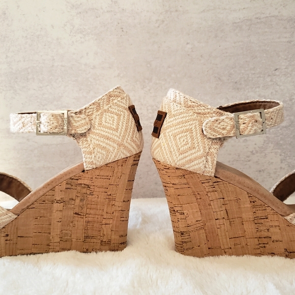 Toms Sienna Wedge Sandals in Woven Cream, Size 7 - Picture 7 of 13